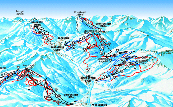 Bad Hofgastein Piste Map